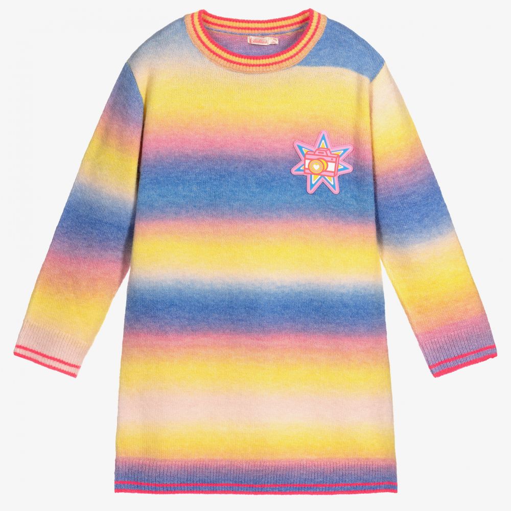 Billieblush - Pastel Rainbow Knitted Dress | Childrensalon