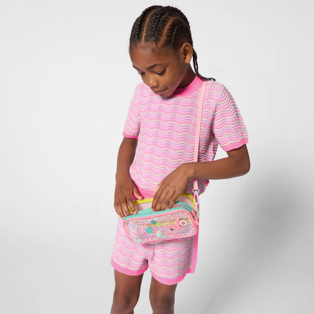 Billieblush-Розовые и фиолетовые вязаные шорты | Childrensalon Outlet