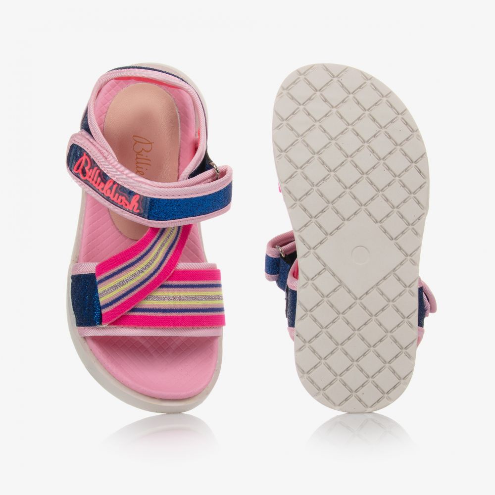 Billieblush-Розово-голубые сандалии с блестками | Childrensalon Outlet