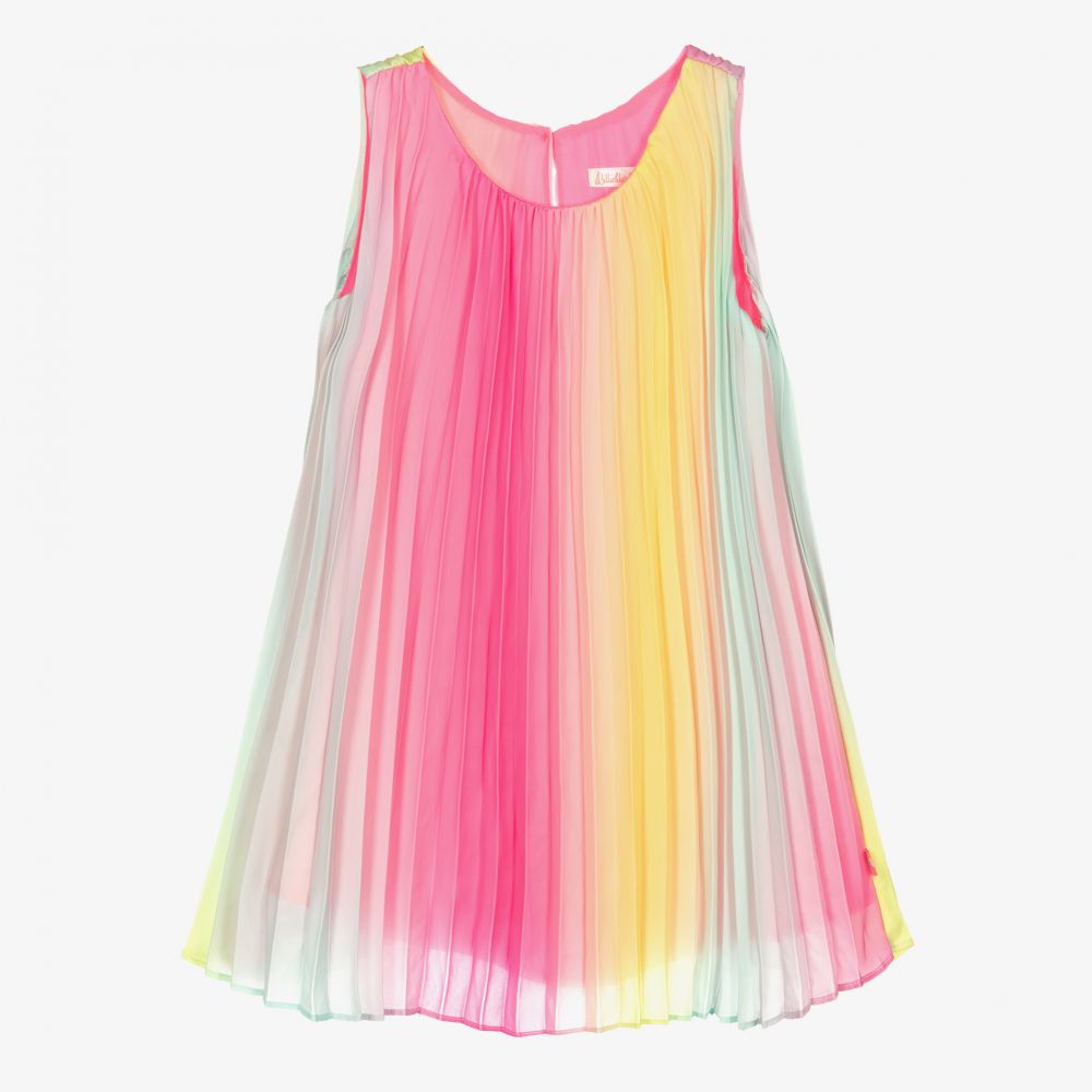 Billieblush - Plissiertes Kleid in Rosa und Blau | Childrensalon