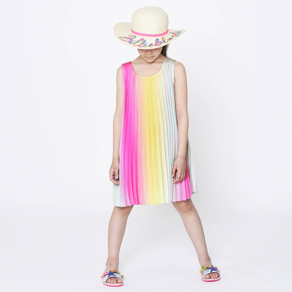 Billieblush Pink Blue Pleated Dress Childrensalon Outlet