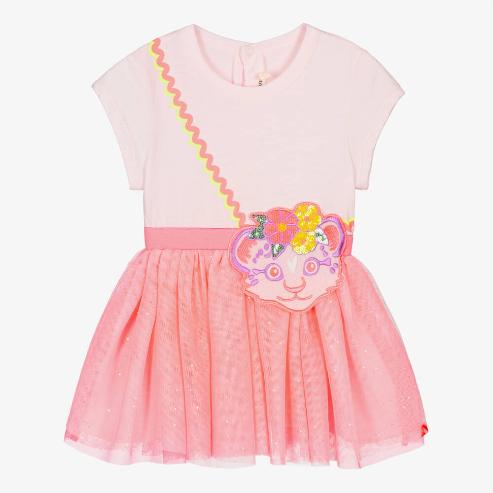 Billieblush-Pink Cat Print Dress | Childrensalon Outlet