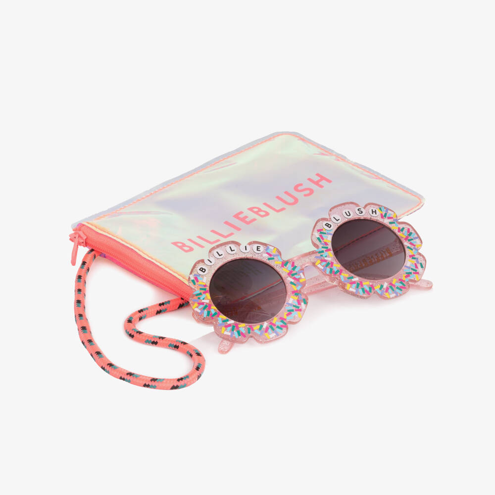 Billieblush-Pink Confetti Logo Sunglasses | Childrensalon Outlet