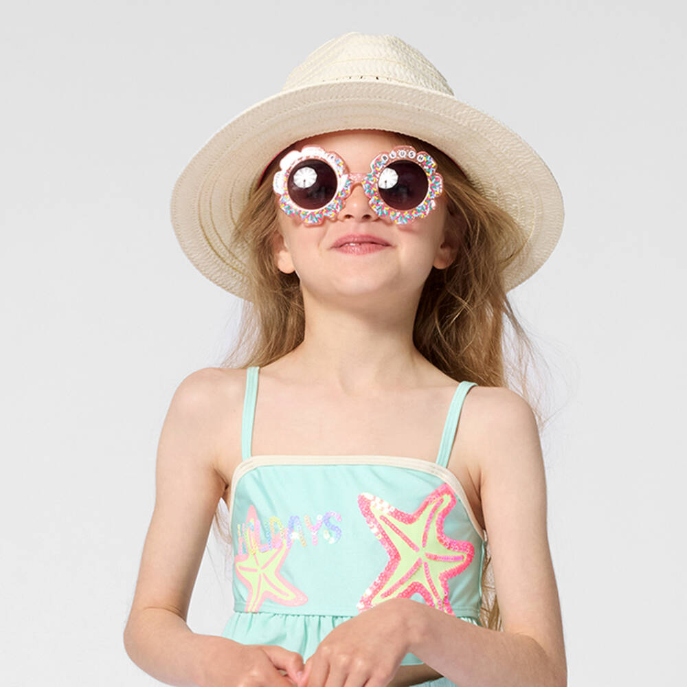 Billieblush-Pink Confetti Logo Sunglasses | Childrensalon Outlet