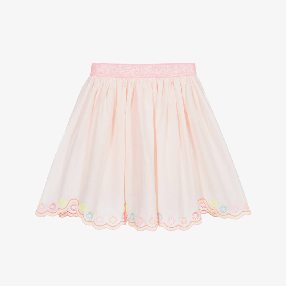Billieblush-Pink Cotton Embroidered Skirt | Childrensalon Outlet