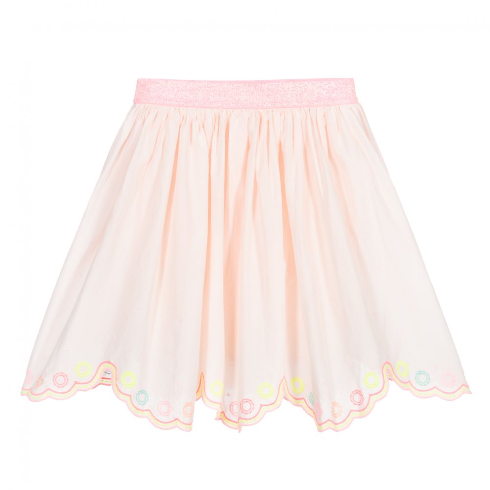 Billieblush-Розовая хлопковая юбка с вышивкой | Childrensalon Outlet