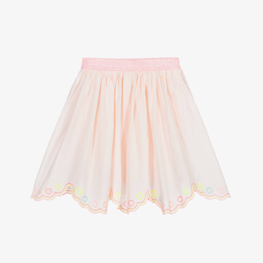 Billieblush-Pink Cotton Embroidered Skirt | Childrensalon Outlet