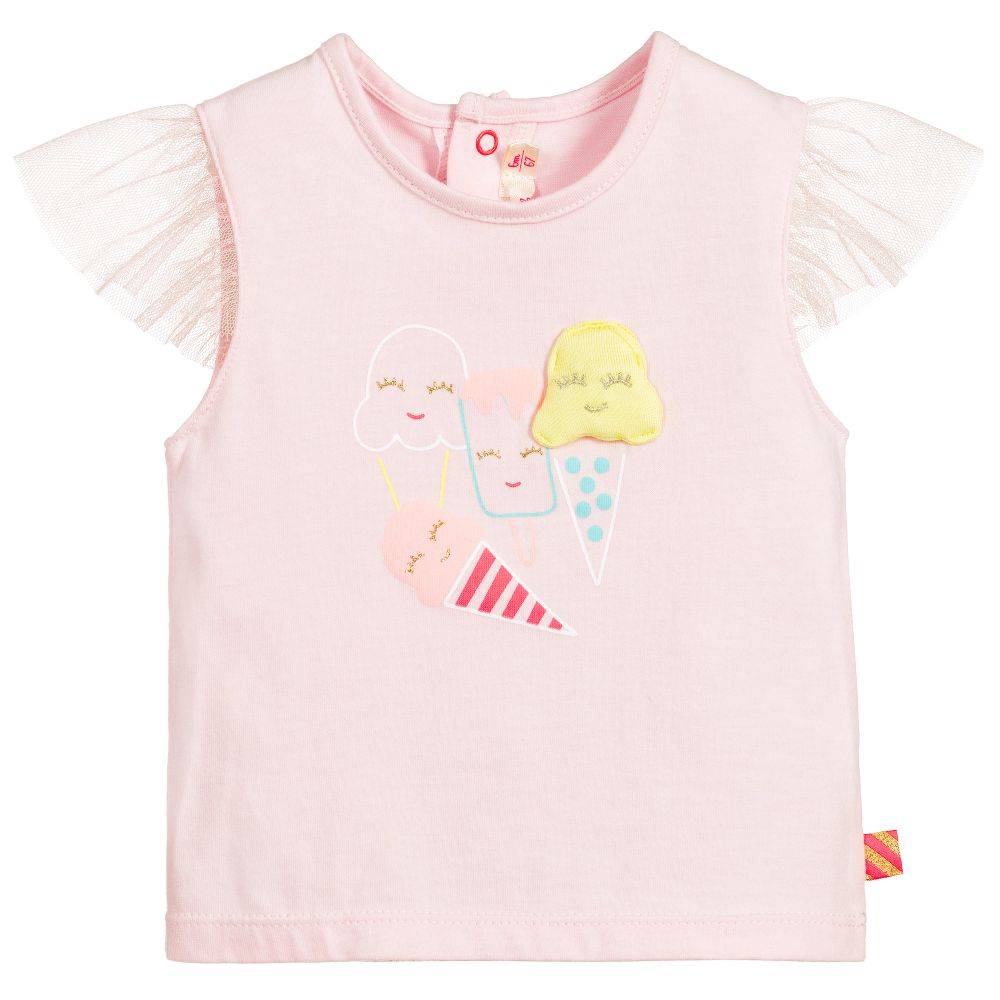 Billieblush - Pink Cotton Ice Cream T-Shirt | Childrensalon