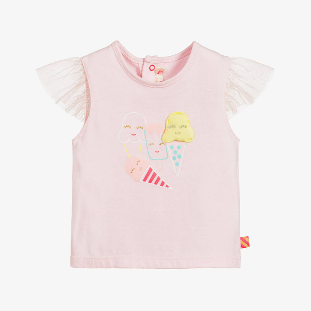 Billieblush-Pink Cotton Ice Cream T-Shirt | Childrensalon Outlet