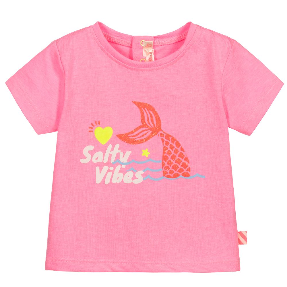 Billieblush-Pink Cotton Jersey T-Shirt | Childrensalon Outlet
