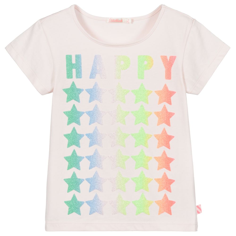 Billieblush - Rosa Baumwoll-T-Shirt mit Sternen | Childrensalon