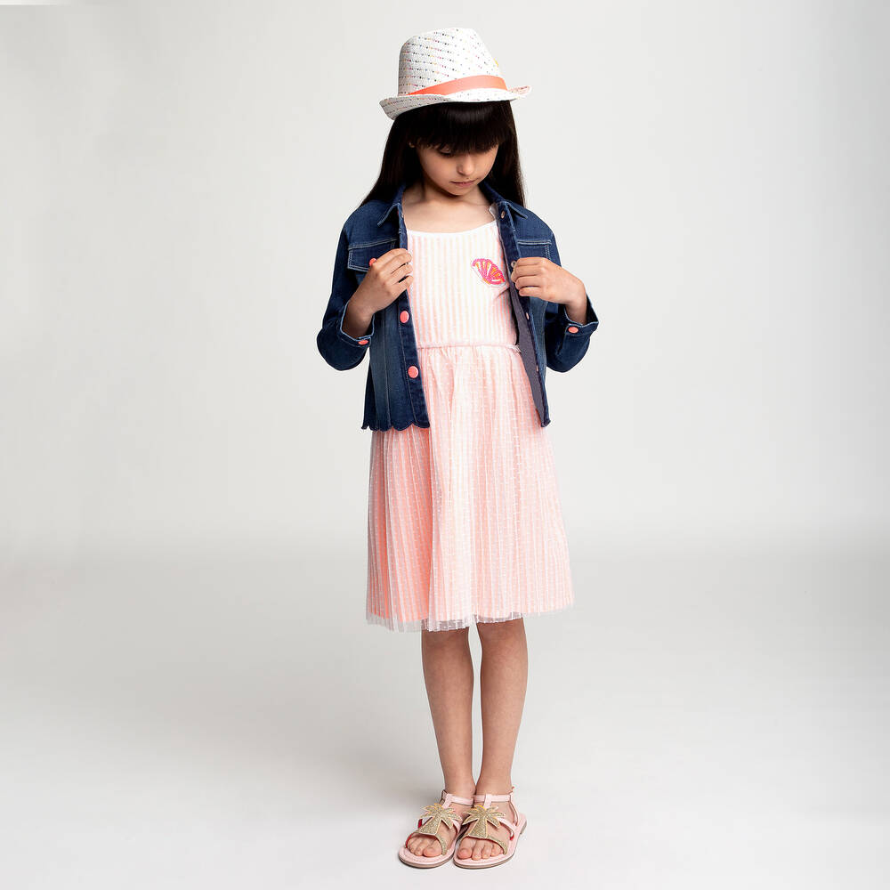 Billieblush-Pink Cotton & Tulle Dress | Childrensalon Outlet