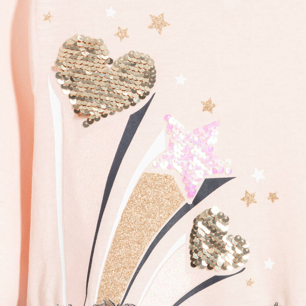 Billieblush-Розовое платье из хлопка и тюля | Childrensalon Outlet