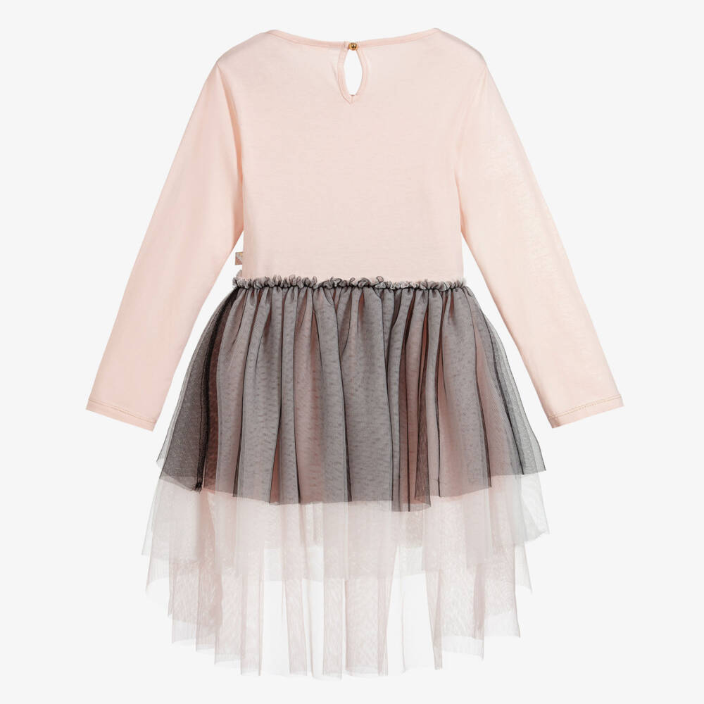 Billieblush-Розовое платье из хлопка и тюля | Childrensalon Outlet