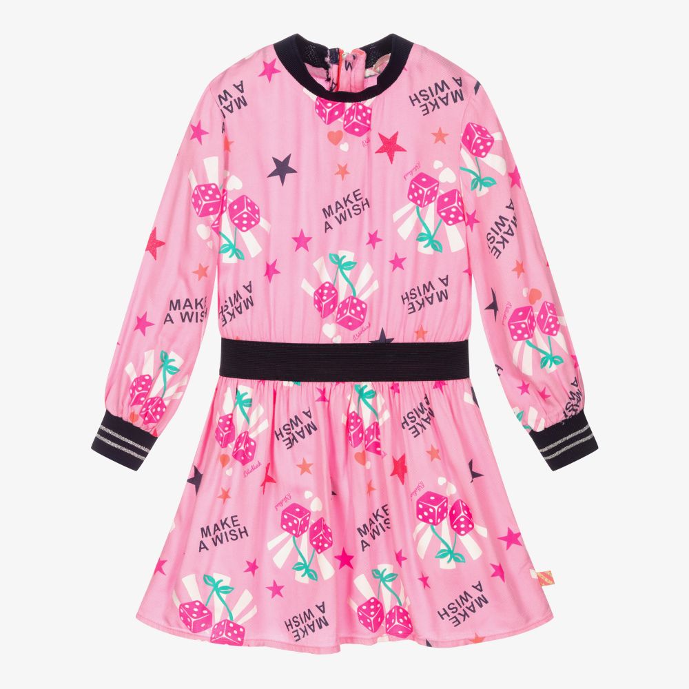 Billieblush - Rosa Viskosekleid mit Würfel-Print | Childrensalon