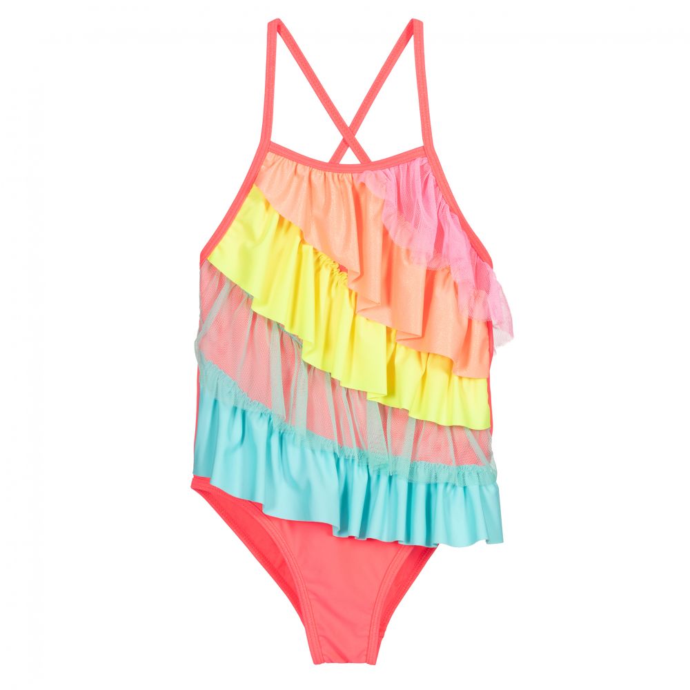 Billieblush-Pink Frilled Swimsuit | Childrensalon Outlet