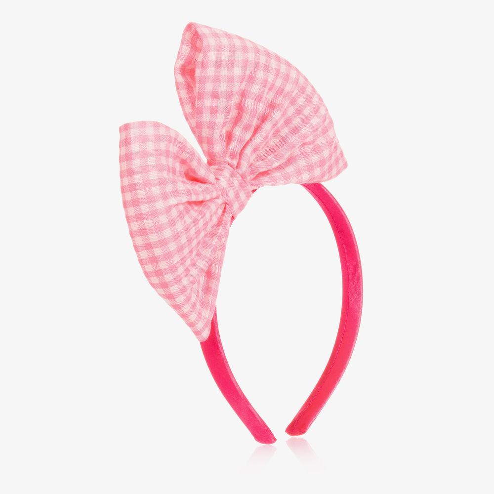 Billieblush - Pink Gingham Bow Hairband | Childrensalon