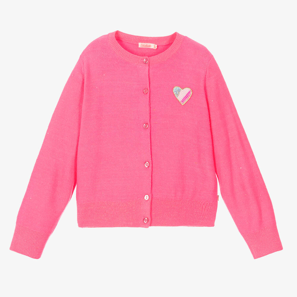 Billieblush - Pink Glitter Knitted Cardigan | Childrensalon