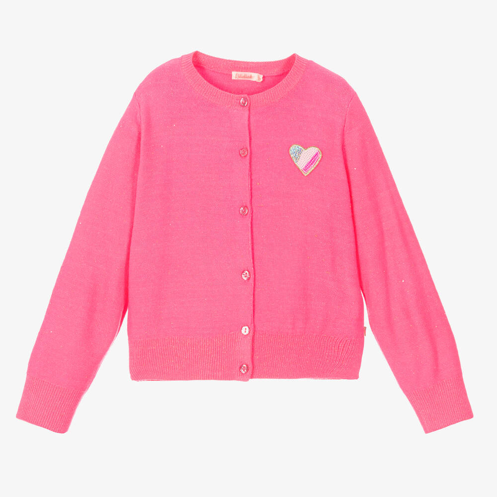 Pink Glitter Knitted Cardigan