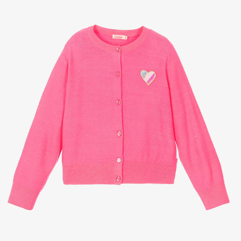 Billieblush - Pinke Strickjacke mit Glitzer | Childrensalon