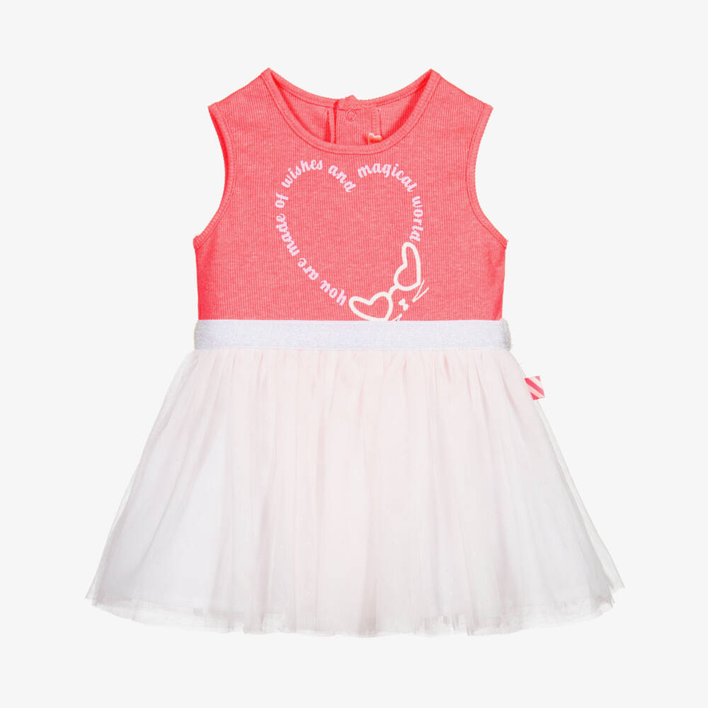 Billieblush-Розовое платье из тюля с сердцем | Childrensalon Outlet