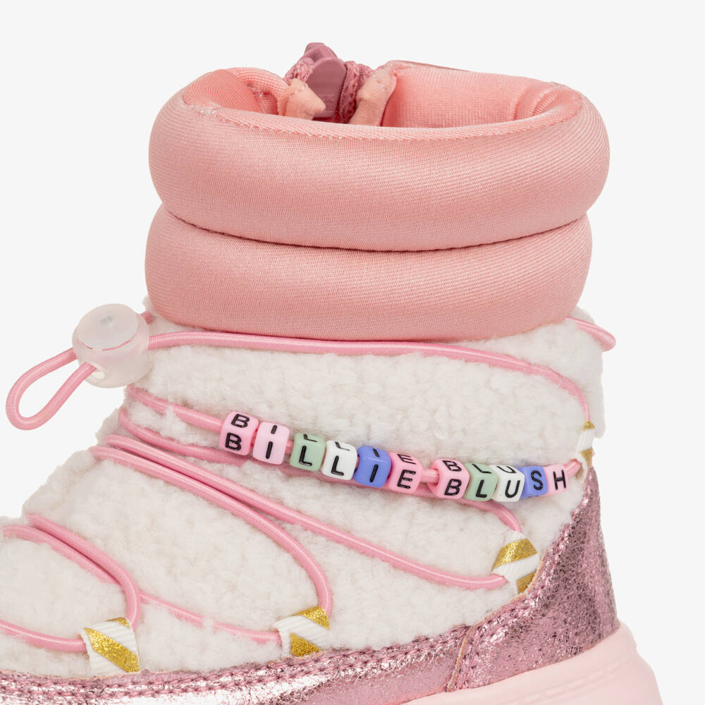 Billieblush-Pink & Ivory Sherpa Boots | Childrensalon Outlet