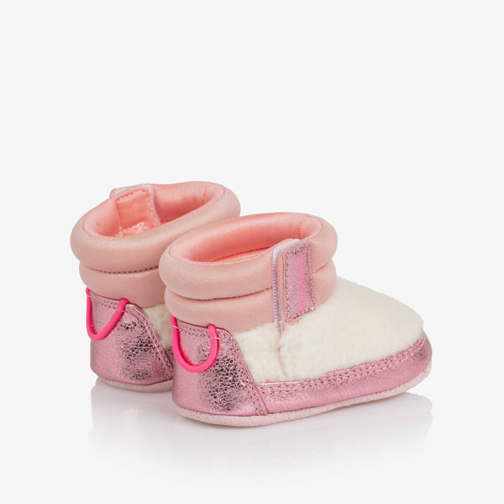 Billieblush-Pink & Ivory Sherpa Pre Walkers | Childrensalon Outlet