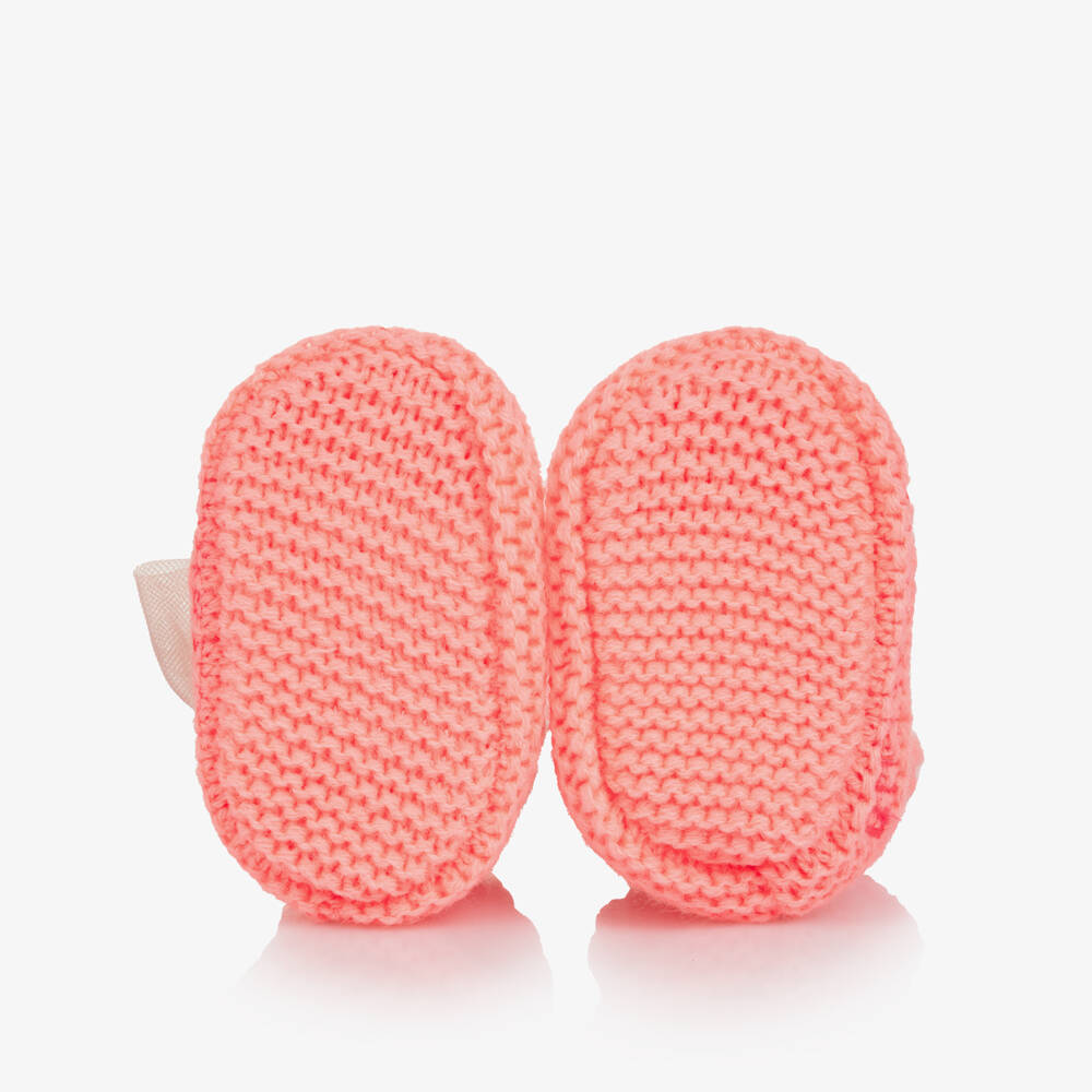 Billieblush-Pink Knitted Booties | Childrensalon Outlet