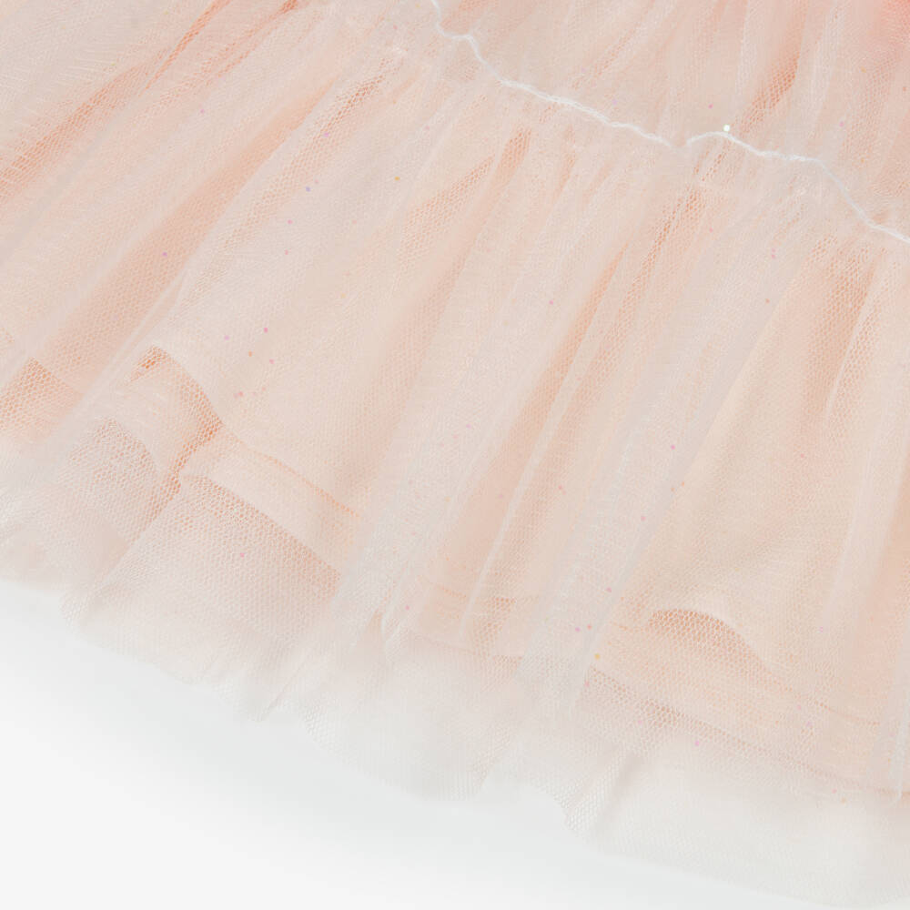Billieblush-Pink Knitted Heart Sequin Tulle Dress | Childrensalon Outlet