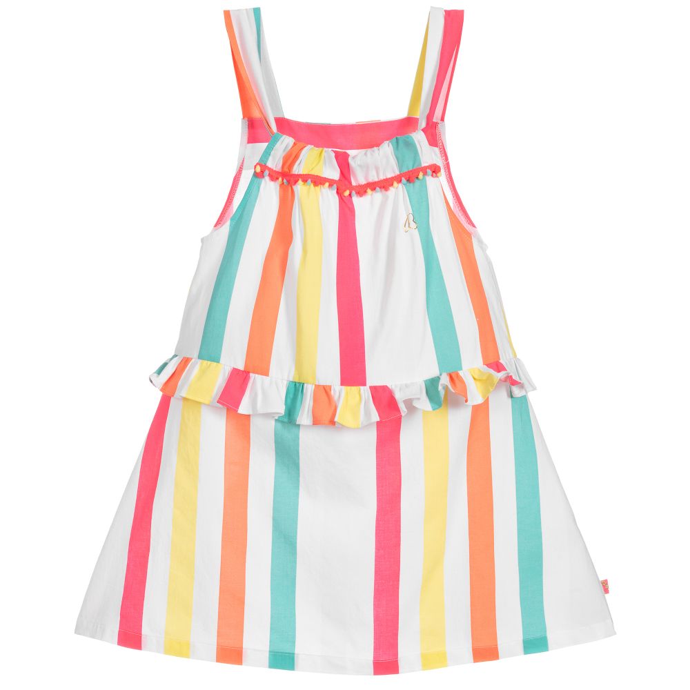 pink and orange striped dress