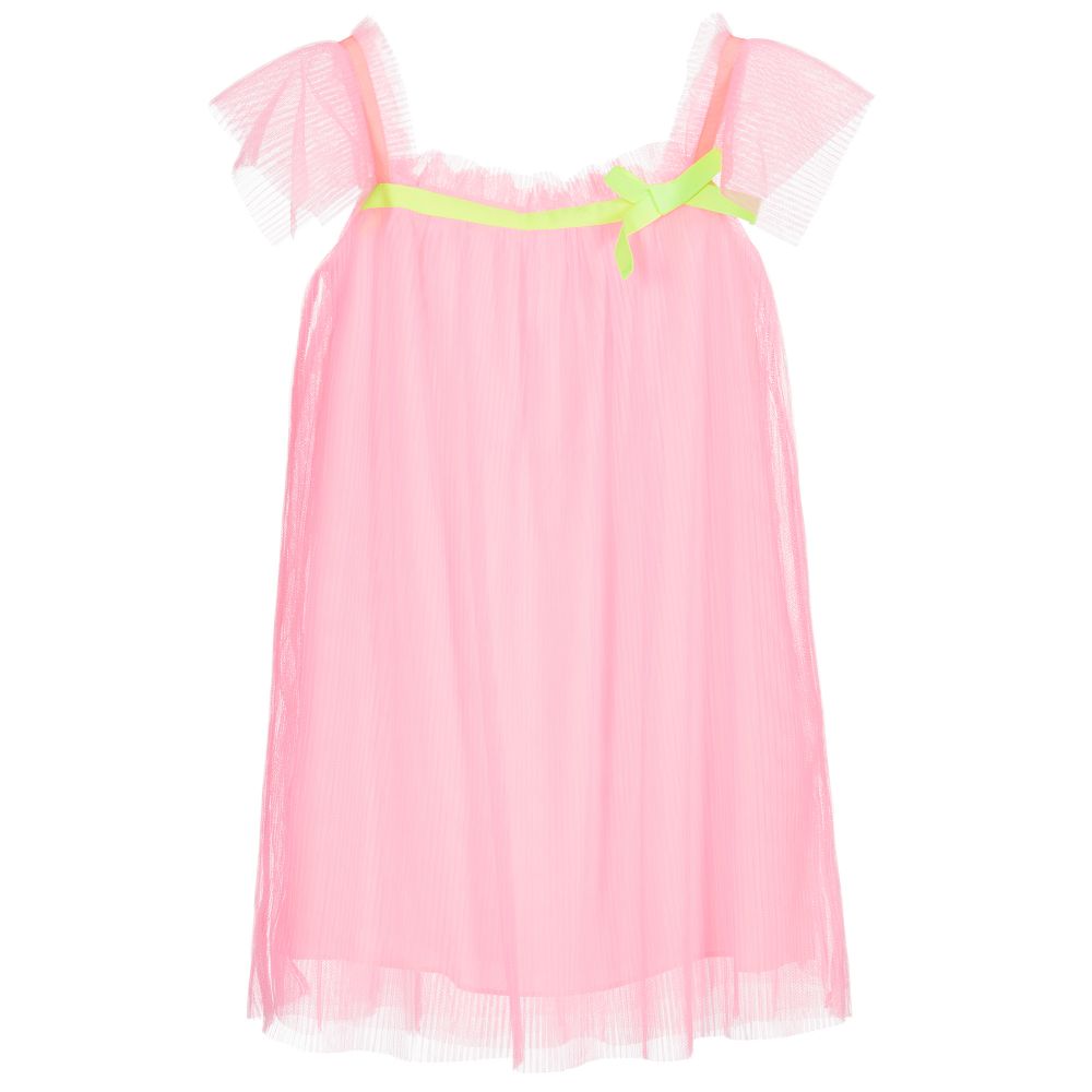 Billieblush - Розовое плиссированное сетчатое платье | Childrensalon