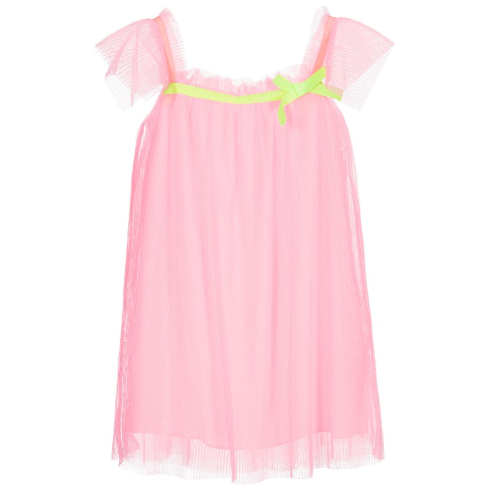 Billieblush - Robe plissée rose en résille | Childrensalon