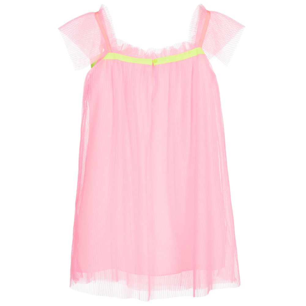 Billieblush-Pink Pleated Mesh Dress | Childrensalon Outlet