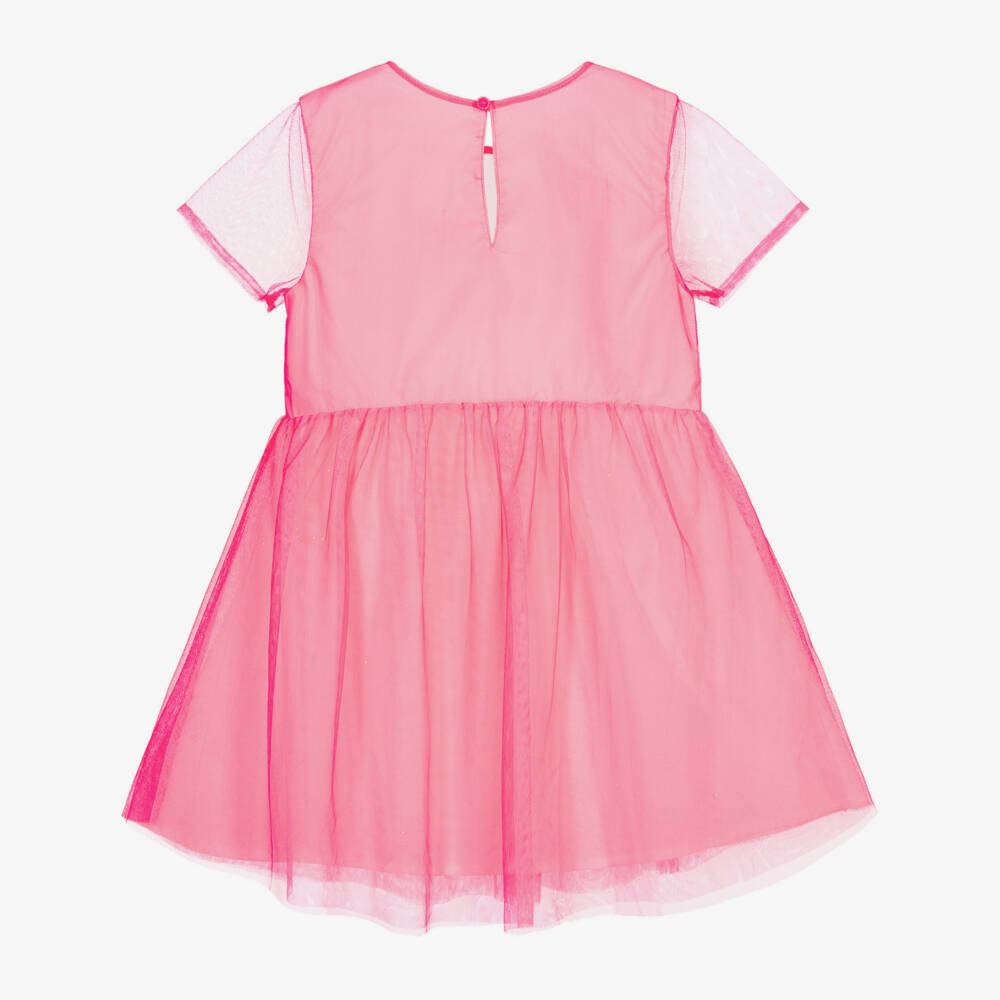 Billieblush-Pink Rainbow Mesh Dress | Childrensalon Outlet