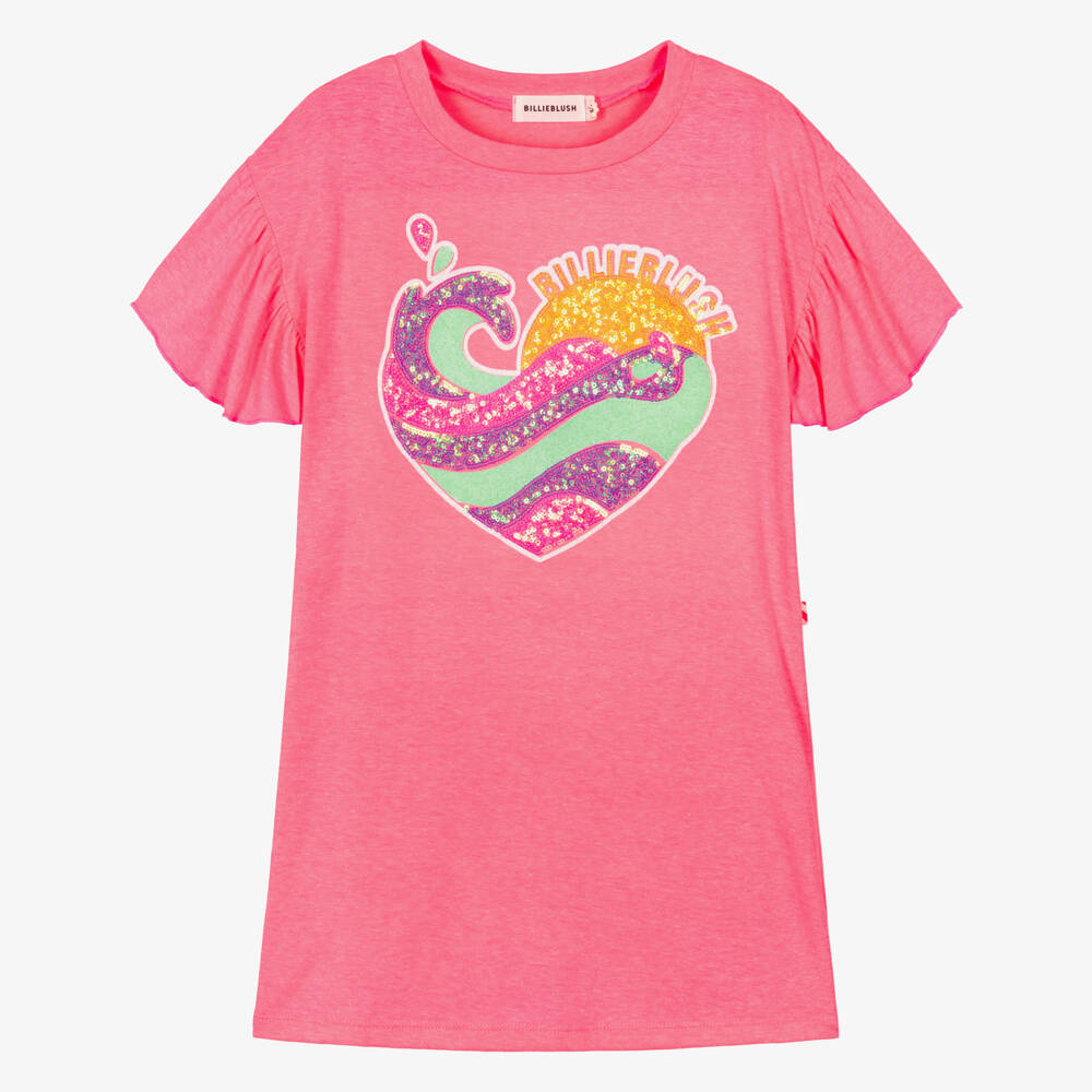 Billieblush-Pink Sequin Heart Tee Dress | Childrensalon Outlet