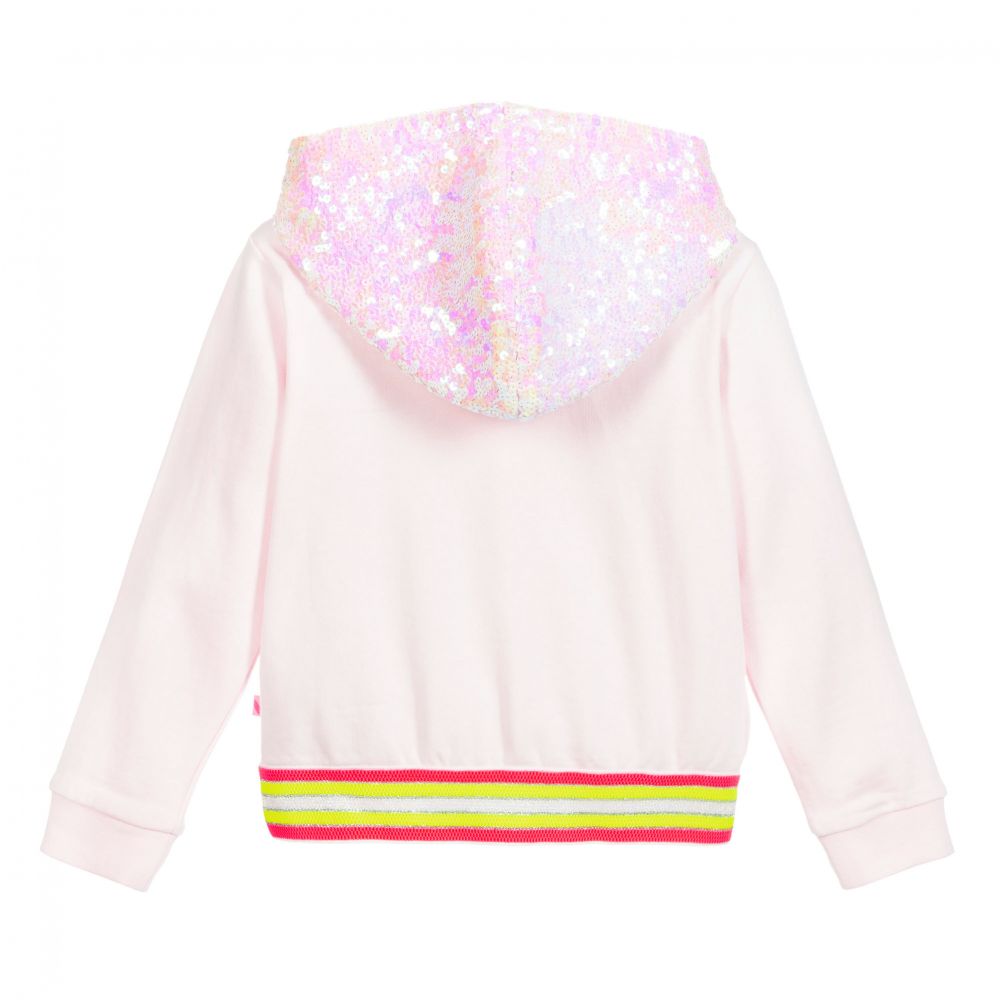 Billieblush Pink Sequin Hooded Zip Up Top Childrensalon Outlet