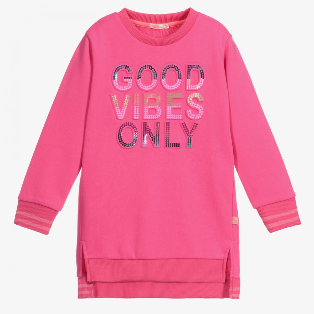 Billieblush - Pink Sequin Sweatshirt Dress | Childrensalon