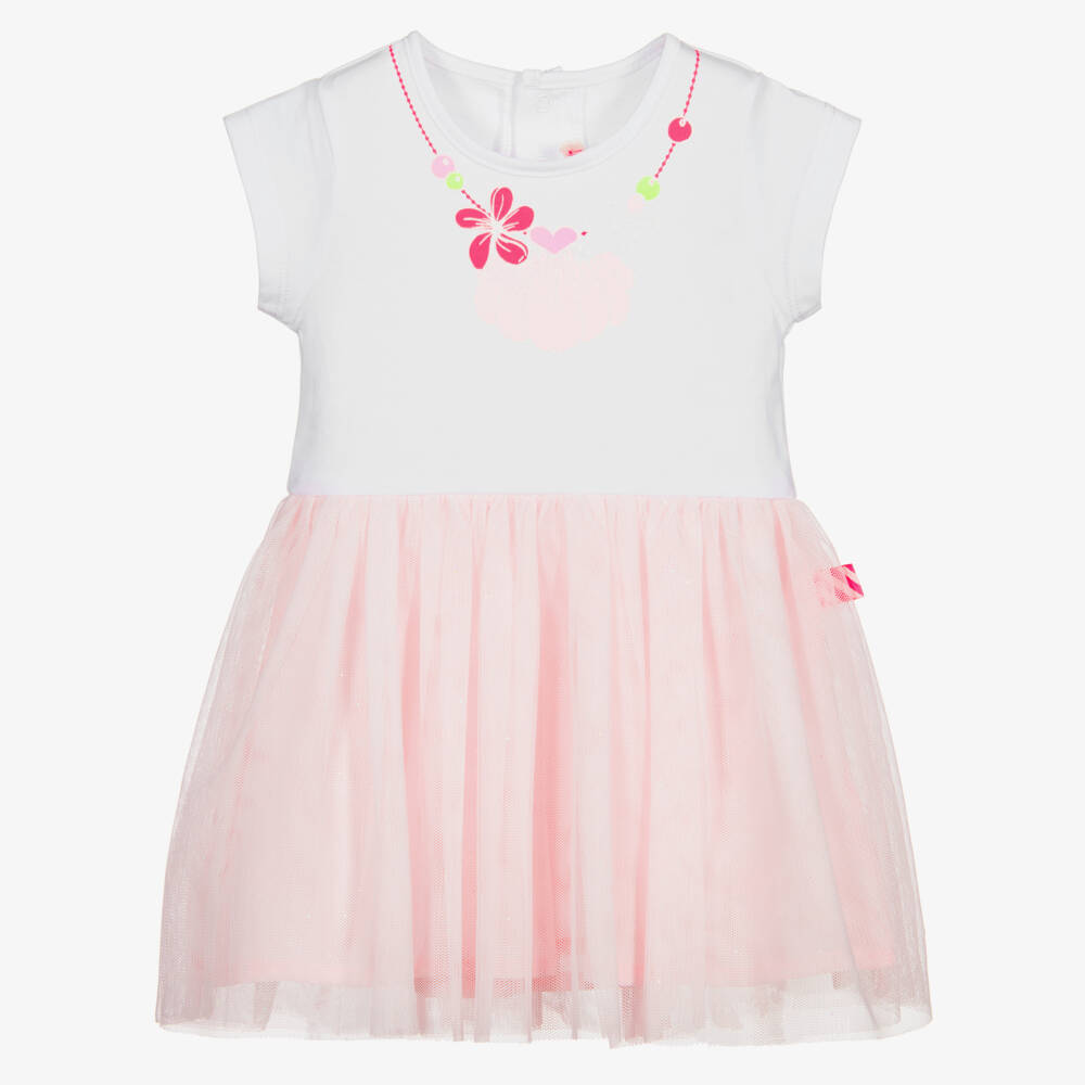 Billieblush-Розовое платье с принтом в виде ожерелья | Childrensalon Outlet