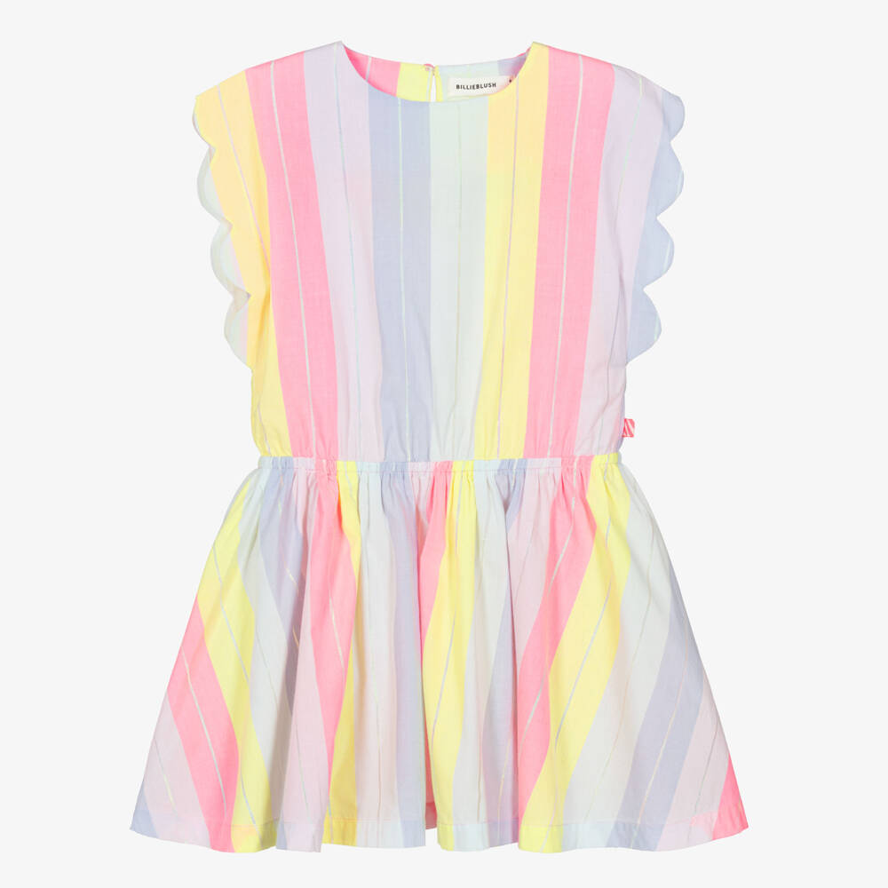 Billieblush-Pink Stripe Scallop Dress | Childrensalon Outlet