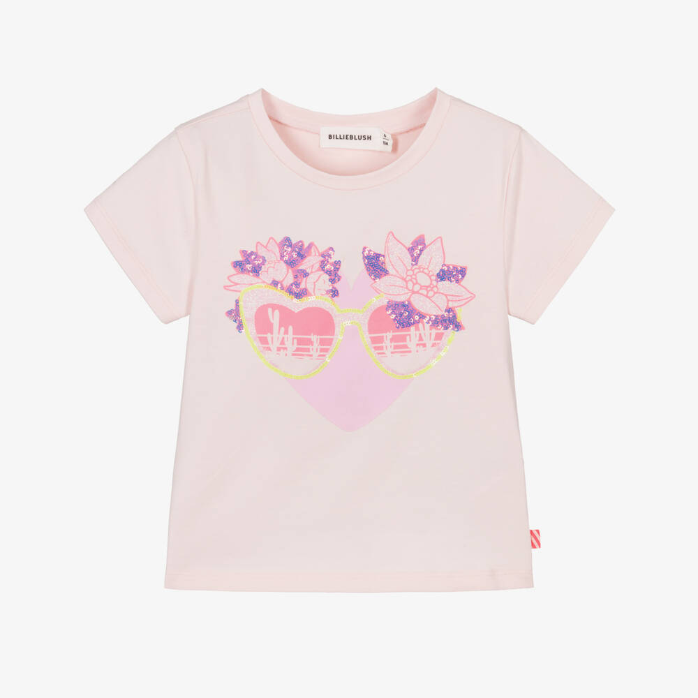Billieblush-Розовая футболка с графикой очков | Childrensalon Outlet