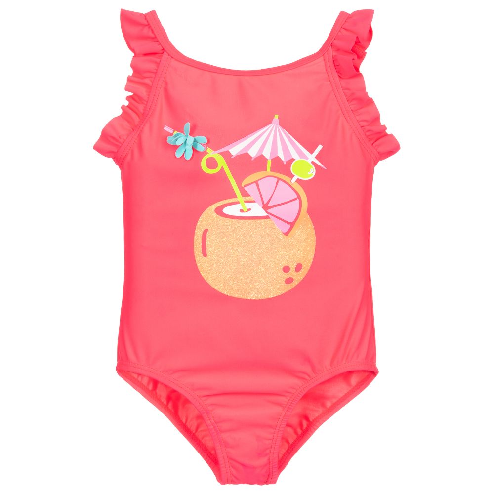 Billieblush - Pinker Badeanzug mit tropischem Print | Childrensalon