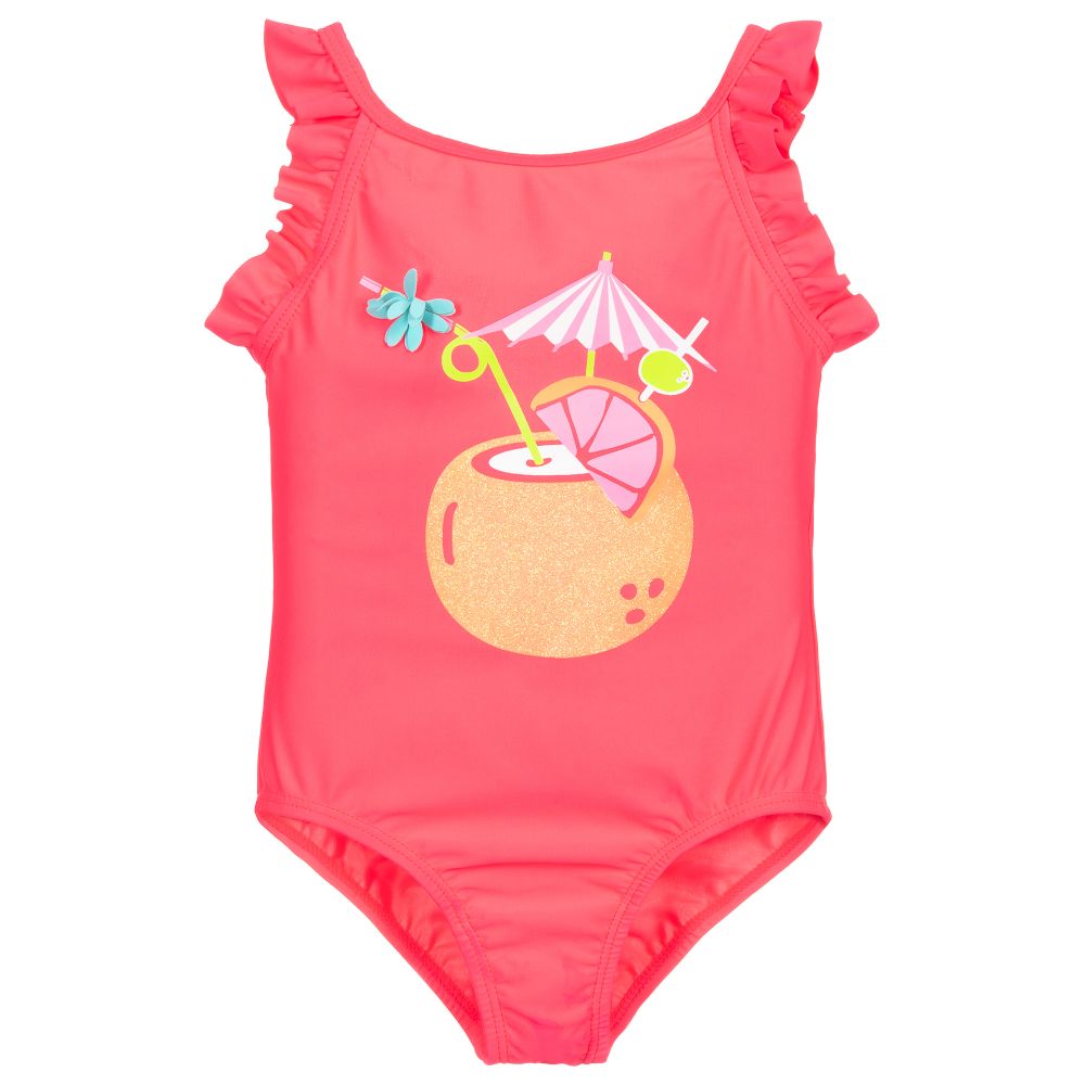 Billieblush-Pink Tropical Swimsuit | Childrensalon Outlet