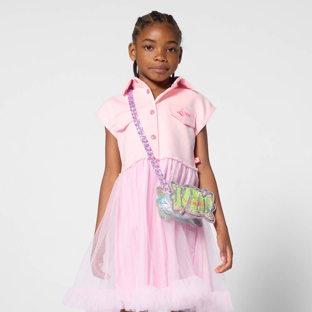 Billieblush-Pink Tulle & Denim Dress for Girls | Childrensalon Outlet