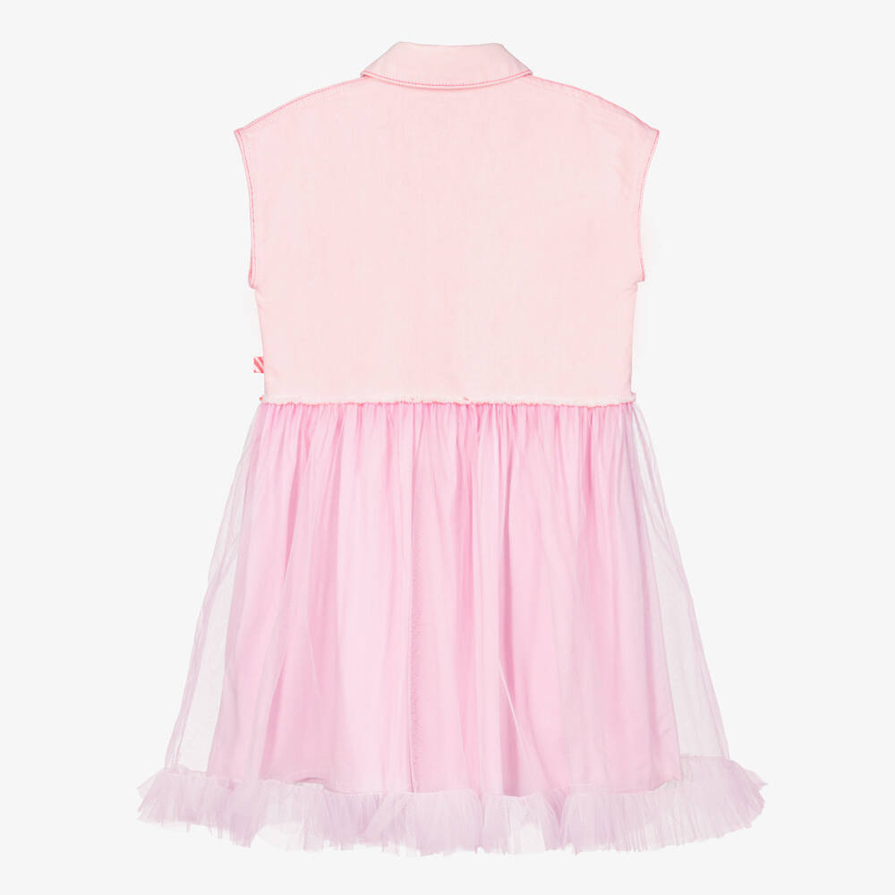 Billieblush-Pink Tulle & Denim Dress for Girls | Childrensalon Outlet