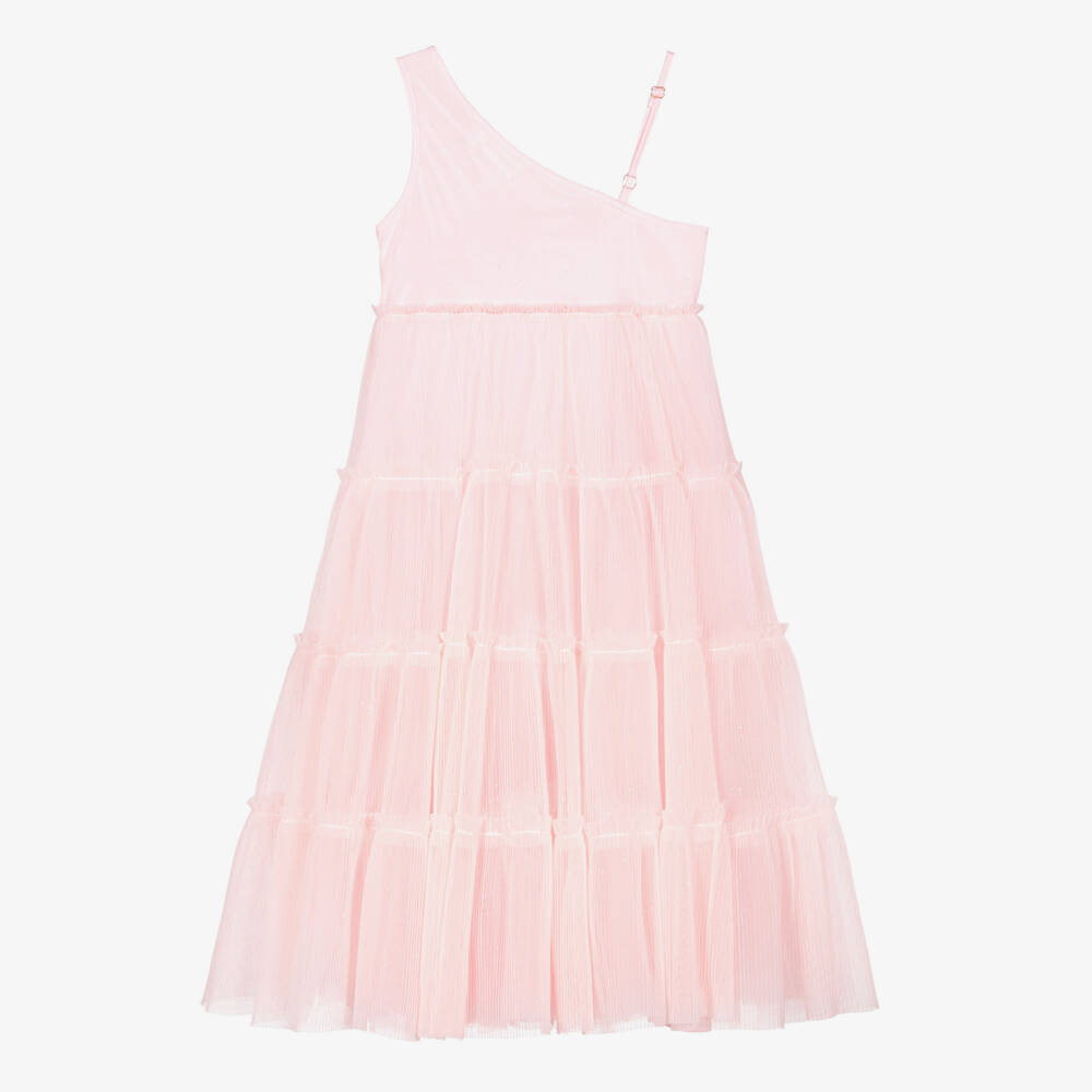 Billieblush-Pink Tulle Midi Dress | Childrensalon Outlet