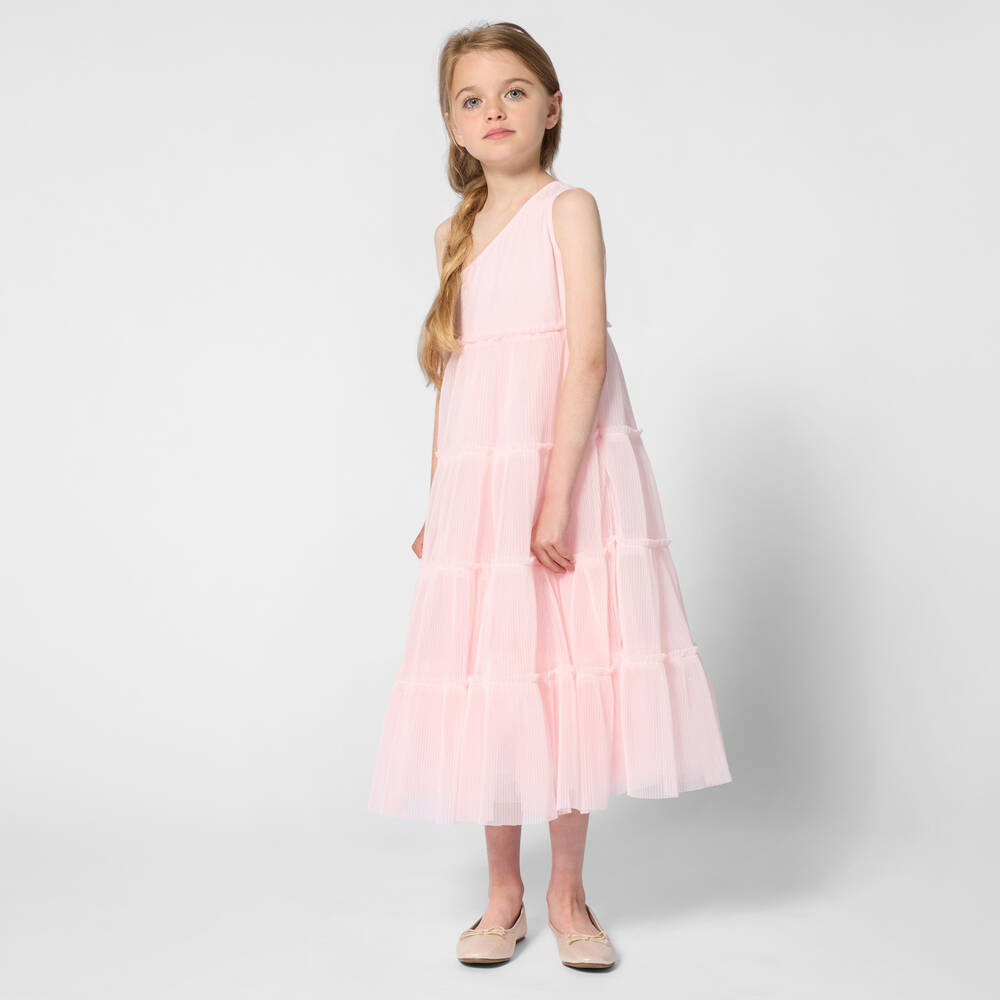 Billieblush-Pink Tulle Midi Dress | Childrensalon Outlet