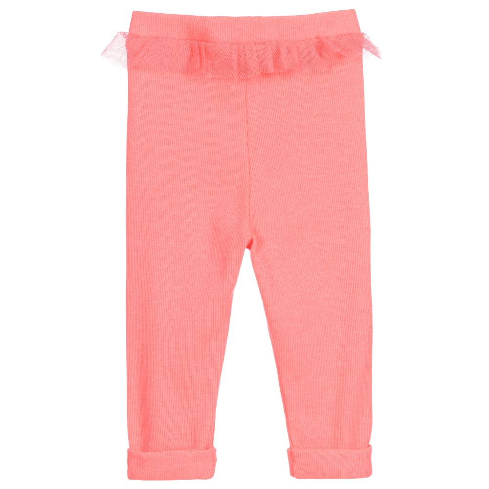 Billieblush-Розовые легинсы с оборками из тюля | Childrensalon Outlet