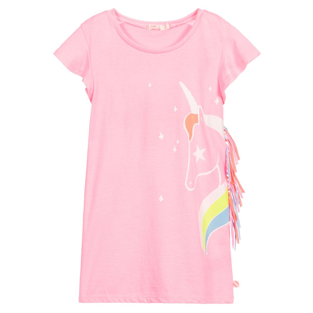Billieblush-Розовое платье из джерси с единорогом | Childrensalon Outlet