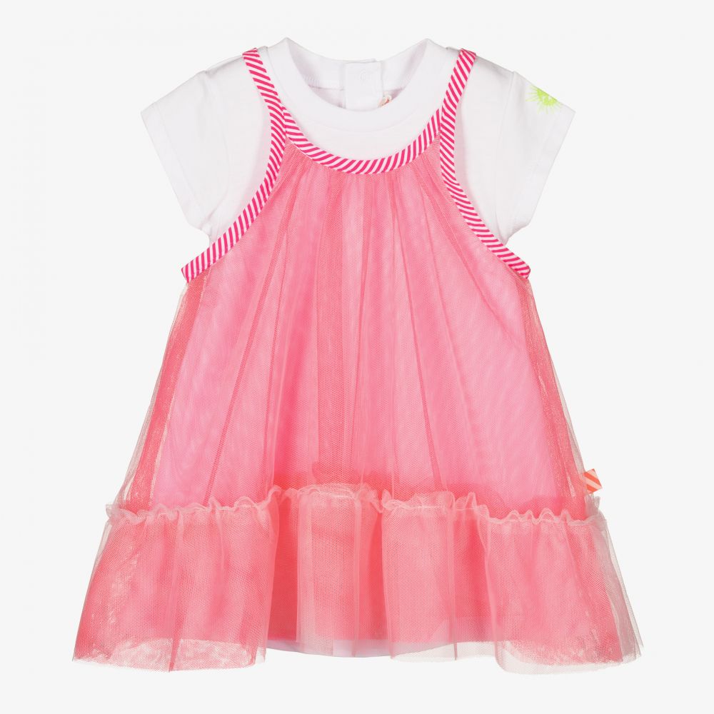 Billieblush - 2-in-1-Babykleid in Rosa und Weiß | Childrensalon