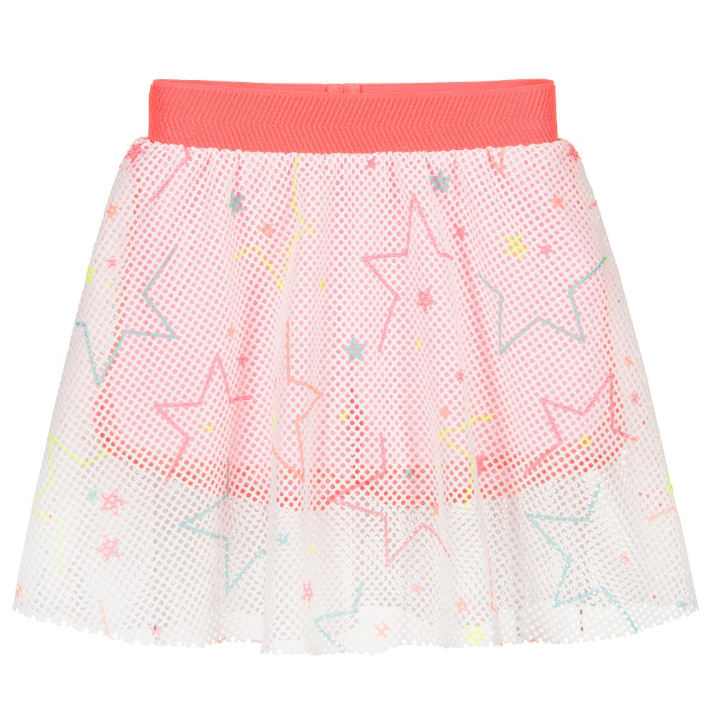 Billieblush - Mesh-Shorts in Pink und Weiß | Childrensalon